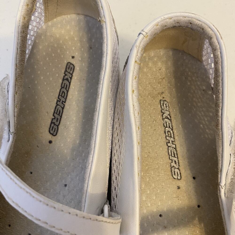 SKECHERS Sport Sassies Shoes Women 8.5 White Mesh OneStrap Mary Jane Comfort Y2K - Picture 3 of 7